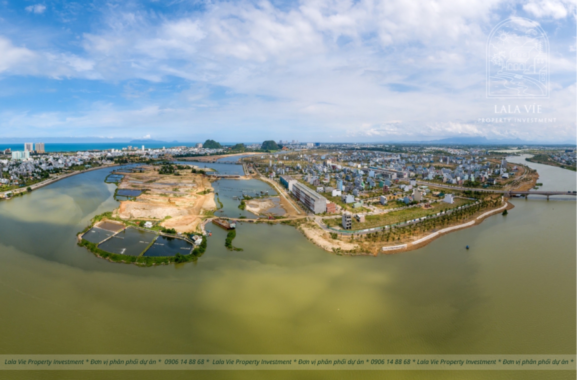Dự án Sunneva Island Đà Nẵng sở hữu vị thế hiếm có khi 4 mặt tiền đều giáp với sông