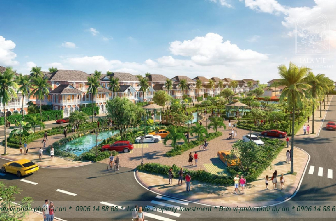 Dự án Sunneva Island Đà Nẵng được bao bọc bới các công viên tiện ích ven  nhà