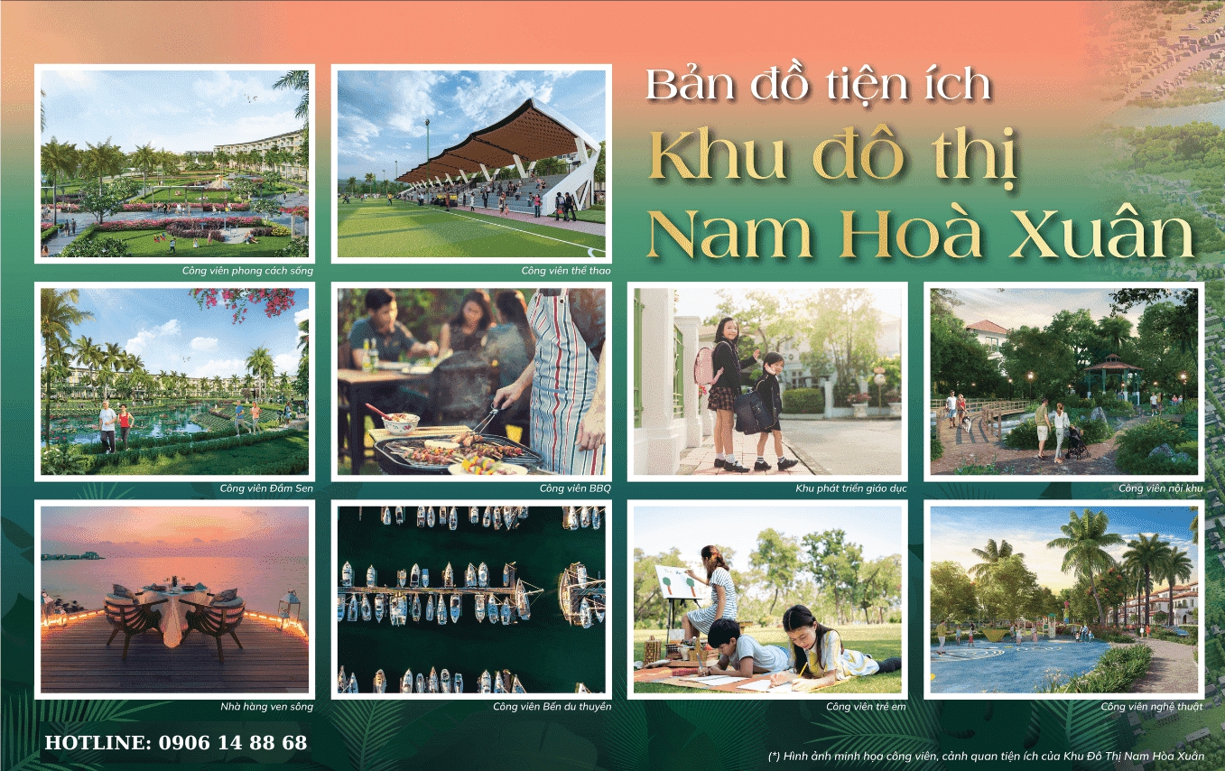 Mặt bằng tiện ích dự án khu đô thị Nam Hòa Xuân